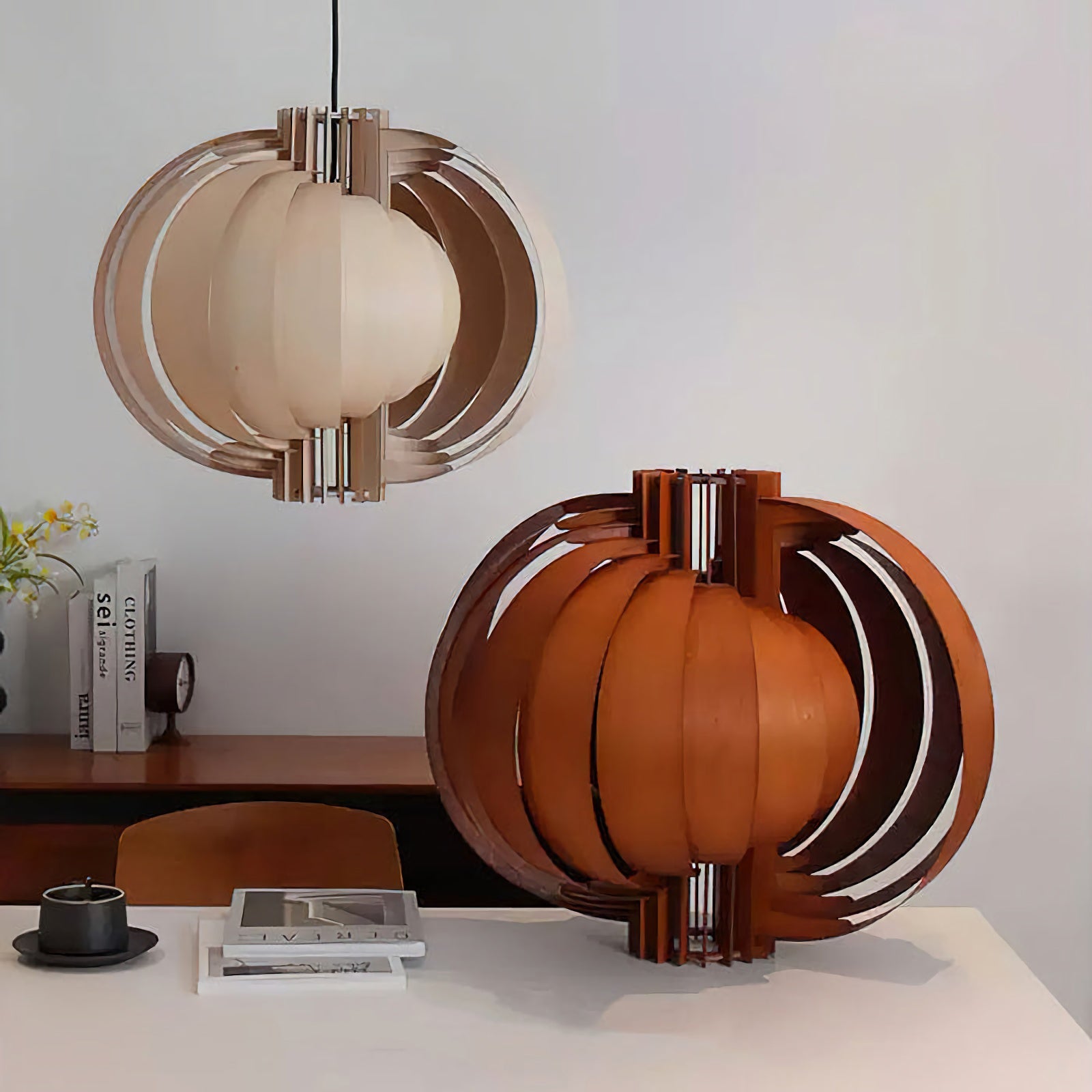 Wooden Lantern Pendant Lamp - Nuvé