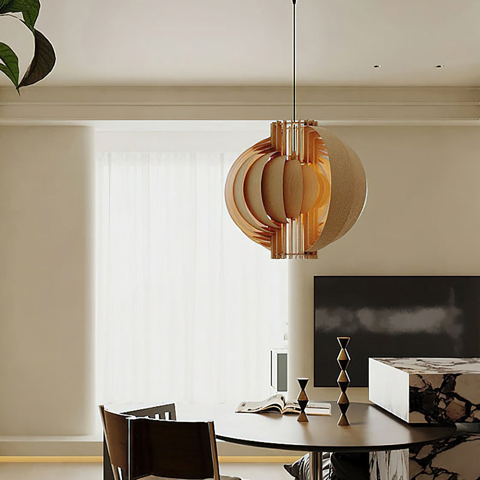Wooden Lantern Pendant Lamp - Nuvé