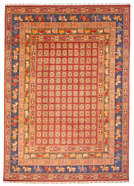 Afghan Pazyryk (8'08"x12'02") red/blue - Nuvé