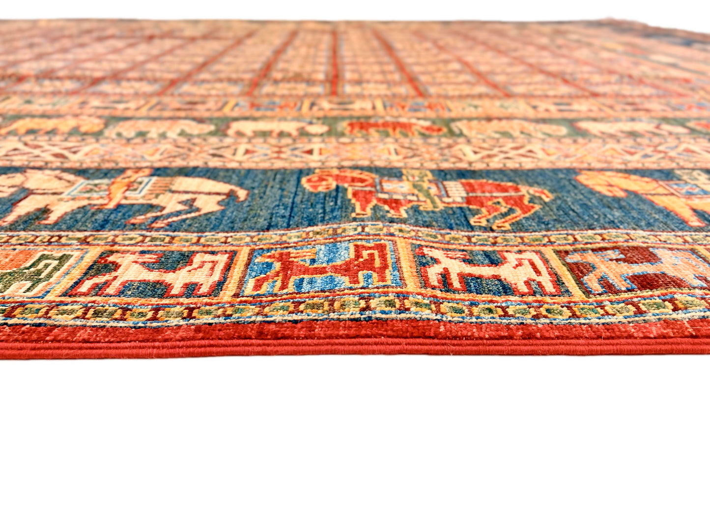 Afghan Pazyryk (8'08"x12'02") red/blue - Nuvé