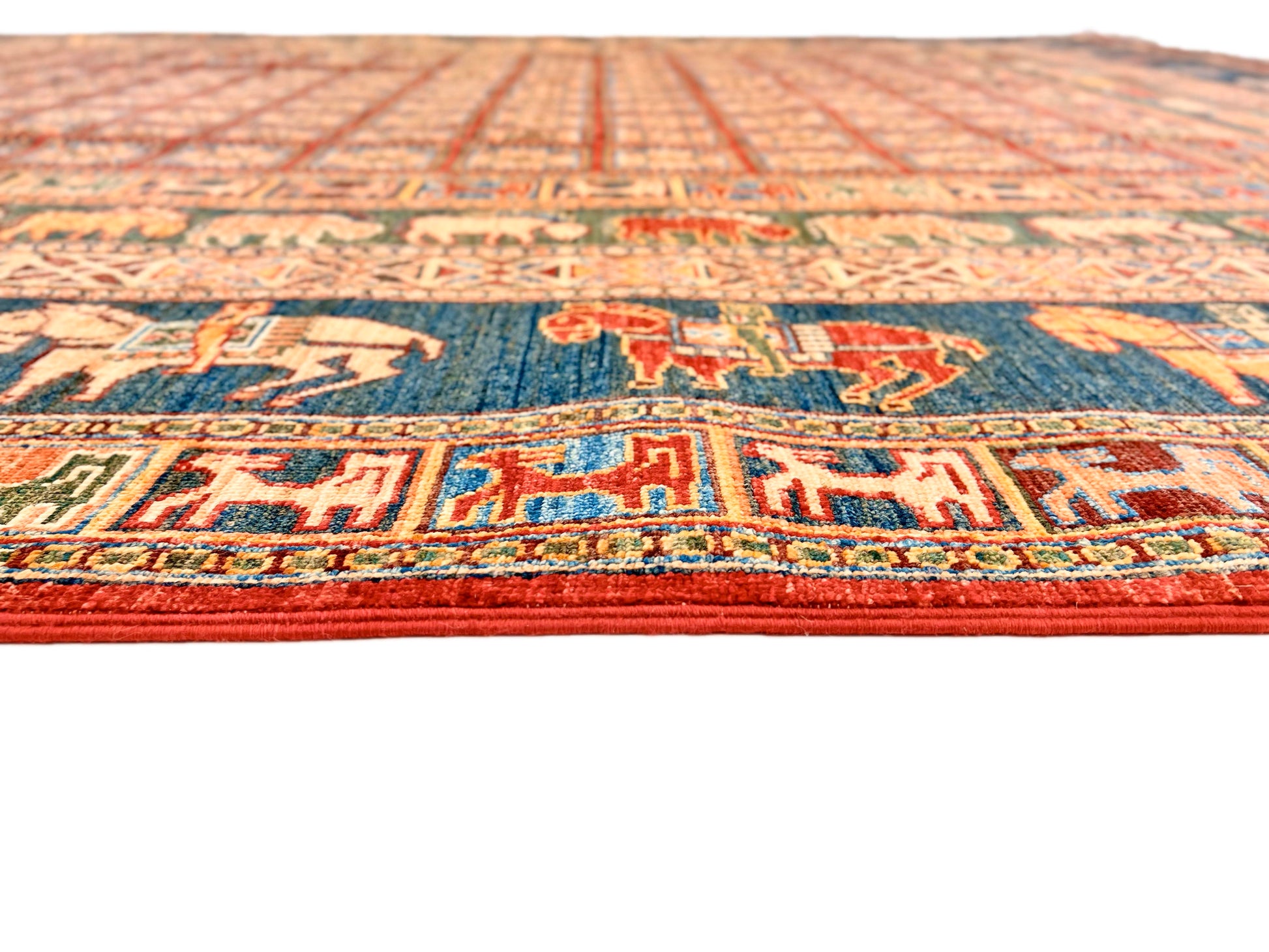 Afghan Pazyryk (8'08"x12'02") red/blue - Nuvé