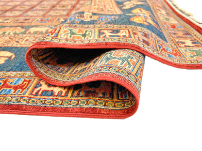 Afghan Pazyryk (8'08"x12'02") red/blue - Nuvé