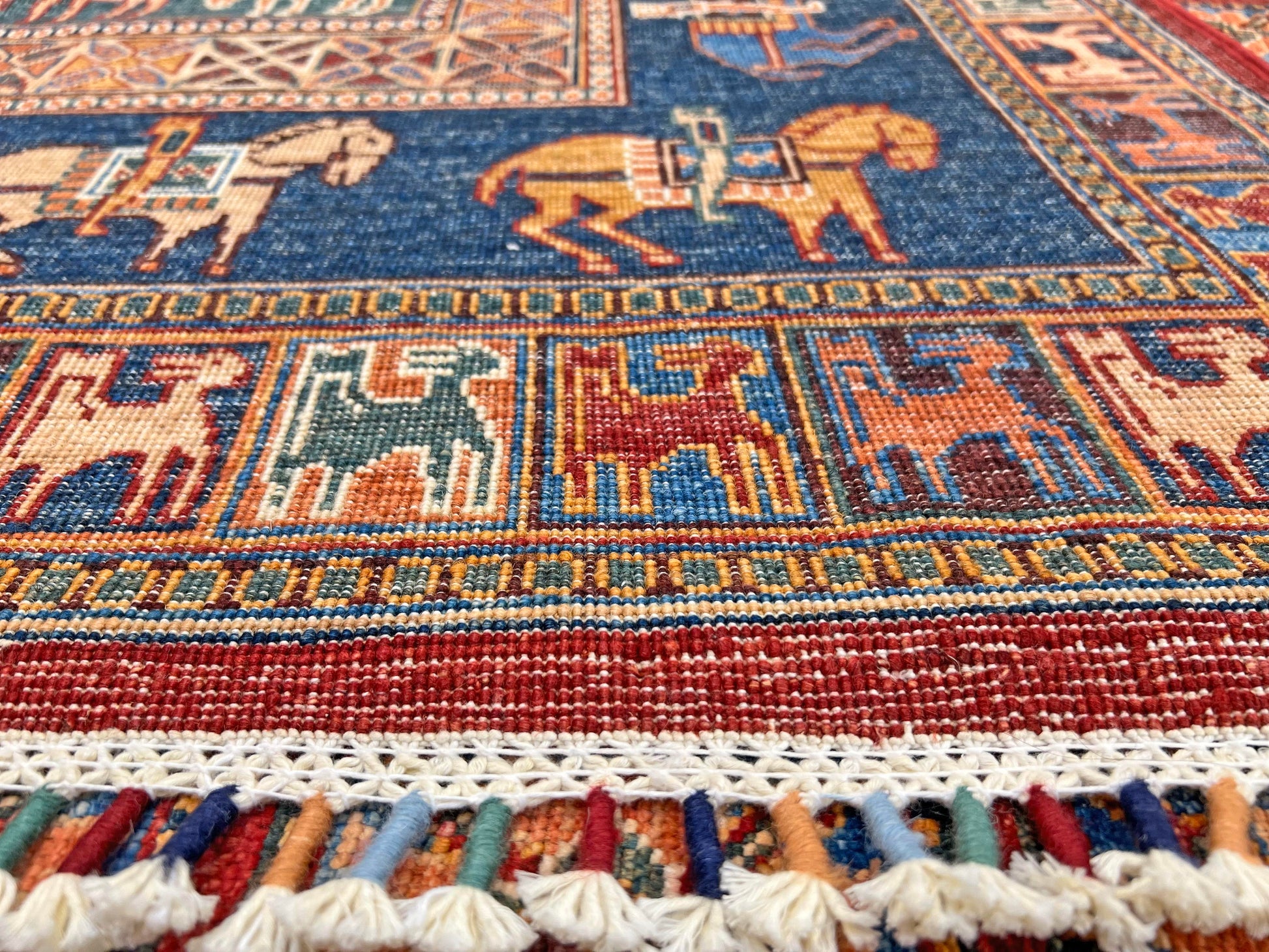 Afghan Pazyryk (8'08"x12'02") red/blue - Nuvé