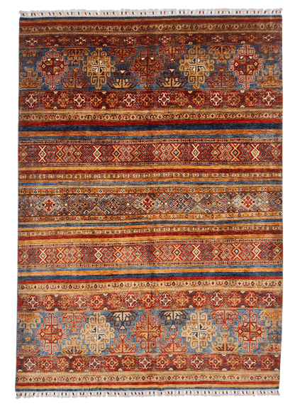 Khorjin (6'01"x8'07") blue/mulitcolor - Nuvé