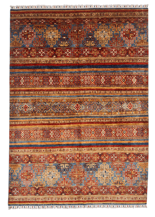 Khorjin (6'01"x8'07") blue/mulitcolor - Nuvé