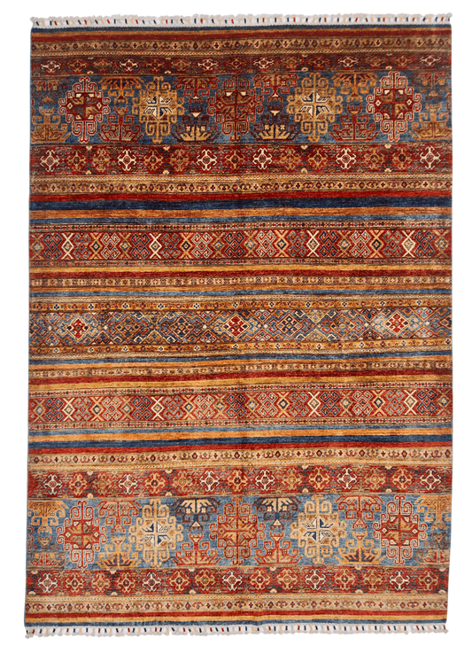 Khorjin (6'01"x8'07") blue/mulitcolor - Nuvé