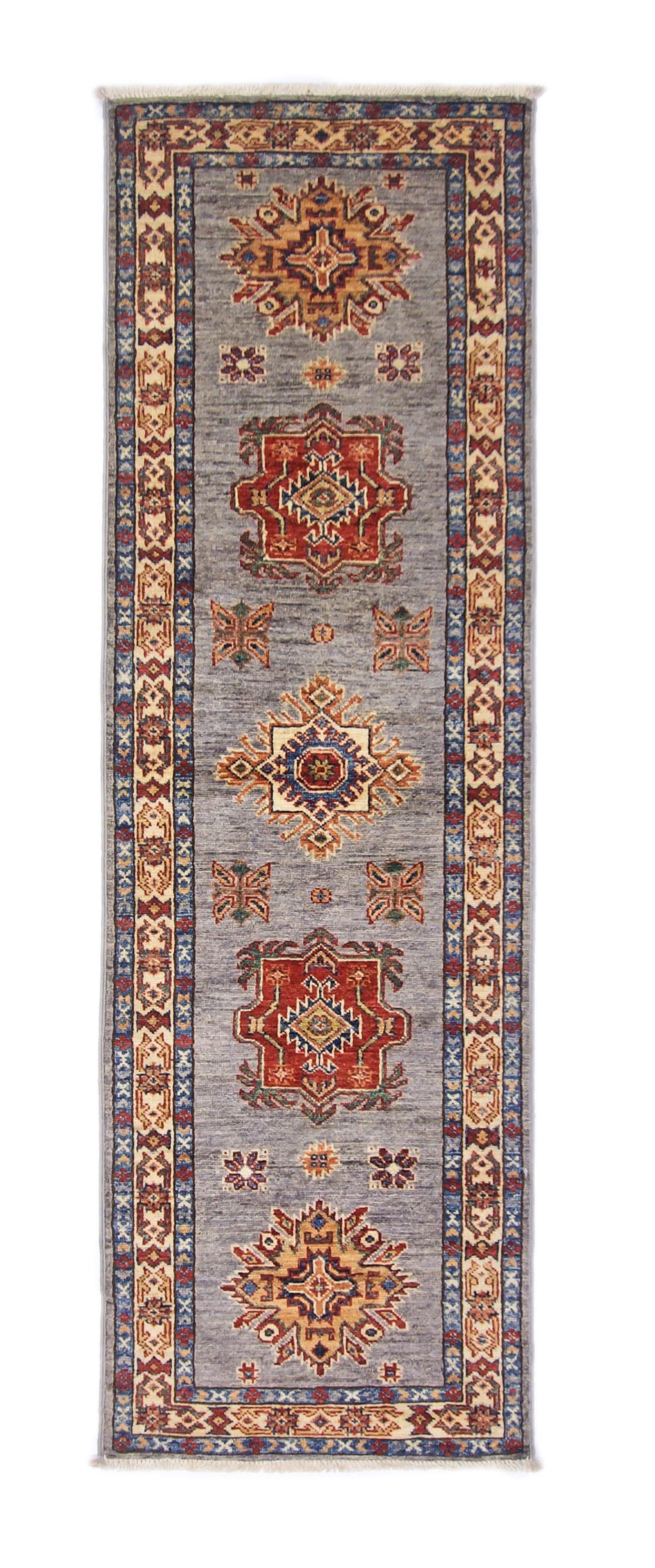 Super Kazak (1'11"x6'02") gray/multicolor - Nuvé