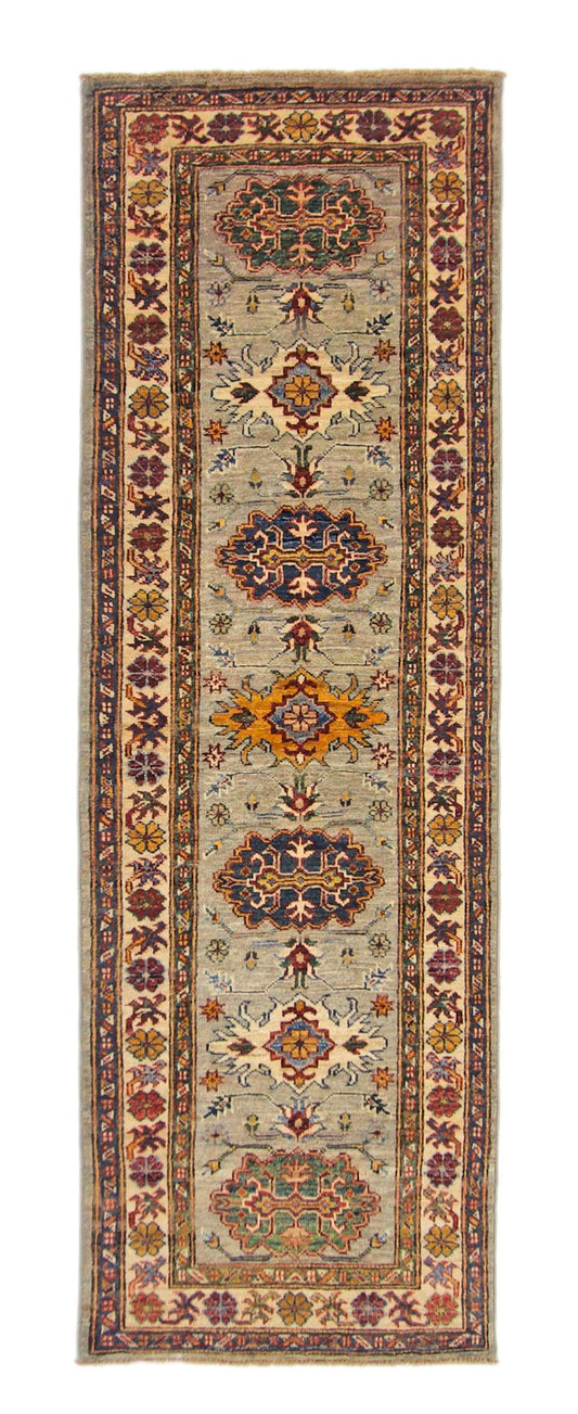Super Kazak (2'00"x6'00") light gray/multicolor - Nuvé