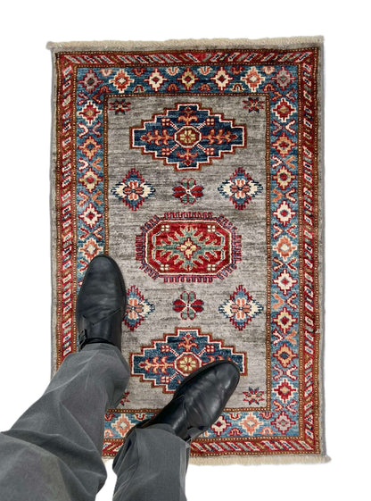 Super Kazak (1'11"x2'11") steel gray/blue - Nuvé