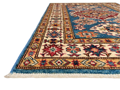 Super Kazak (2'11"x4'00") denim blue/ivory - Nuvé