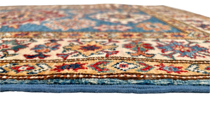 Super Kazak (2'11"x4'00") denim blue/ivory - Nuvé