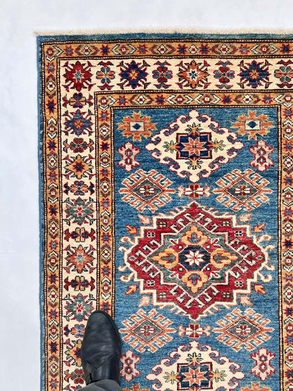Super Kazak (2'11"x4'00") denim blue/ivory - Nuvé