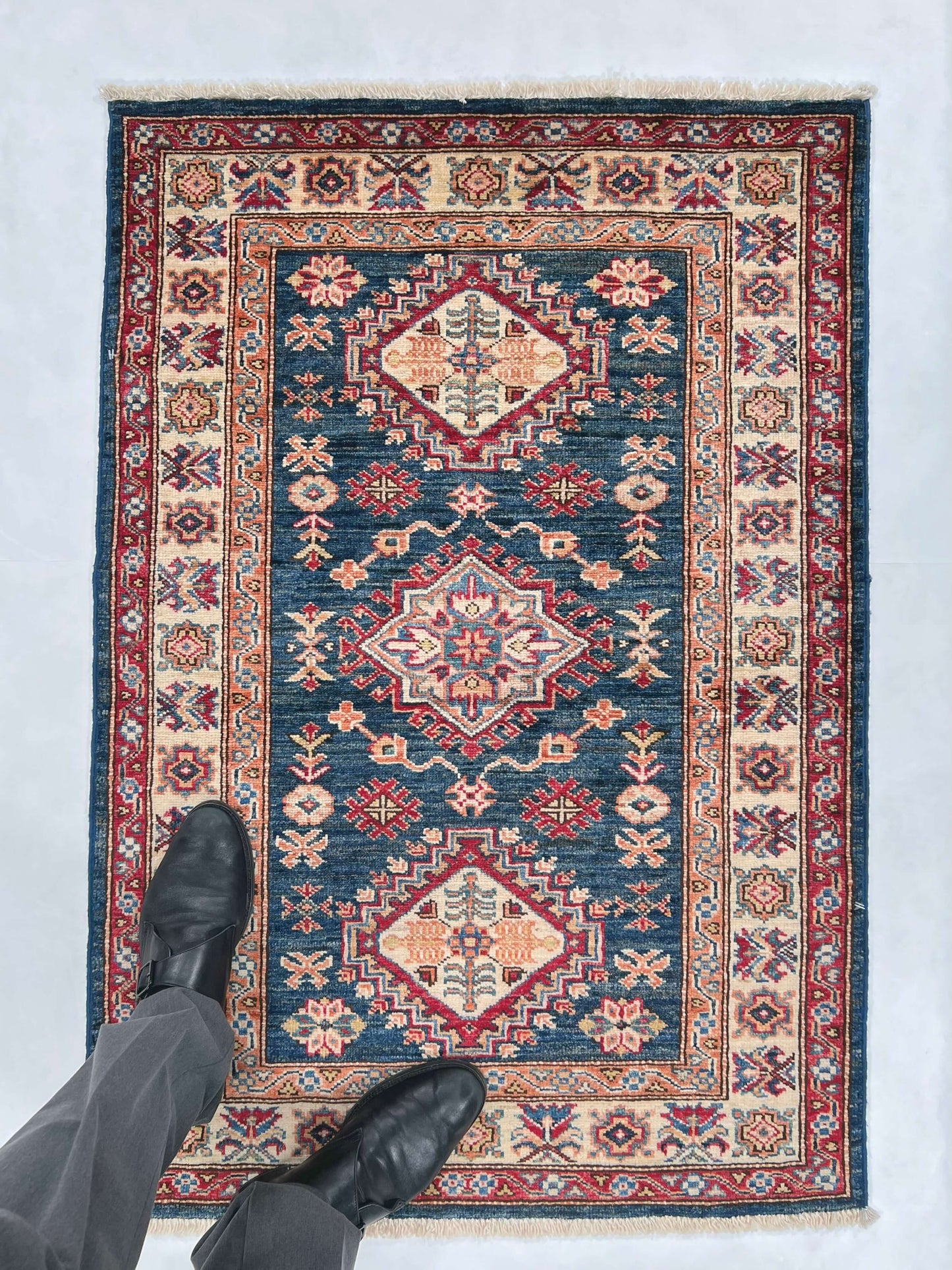 Super Kazak (2'08"x3'10") blue/ivory - Nuvé