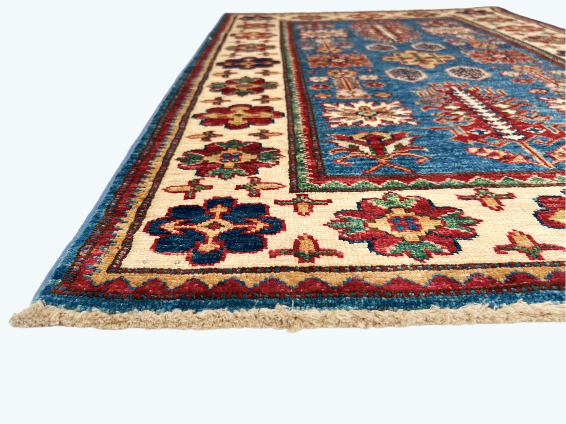 Super Kazak (2'08"x4'00") denim blue/ivory - Nuvé