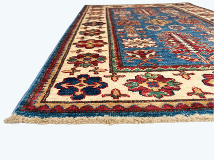 Super Kazak (2'08"x4'00") denim blue/ivory - Nuvé