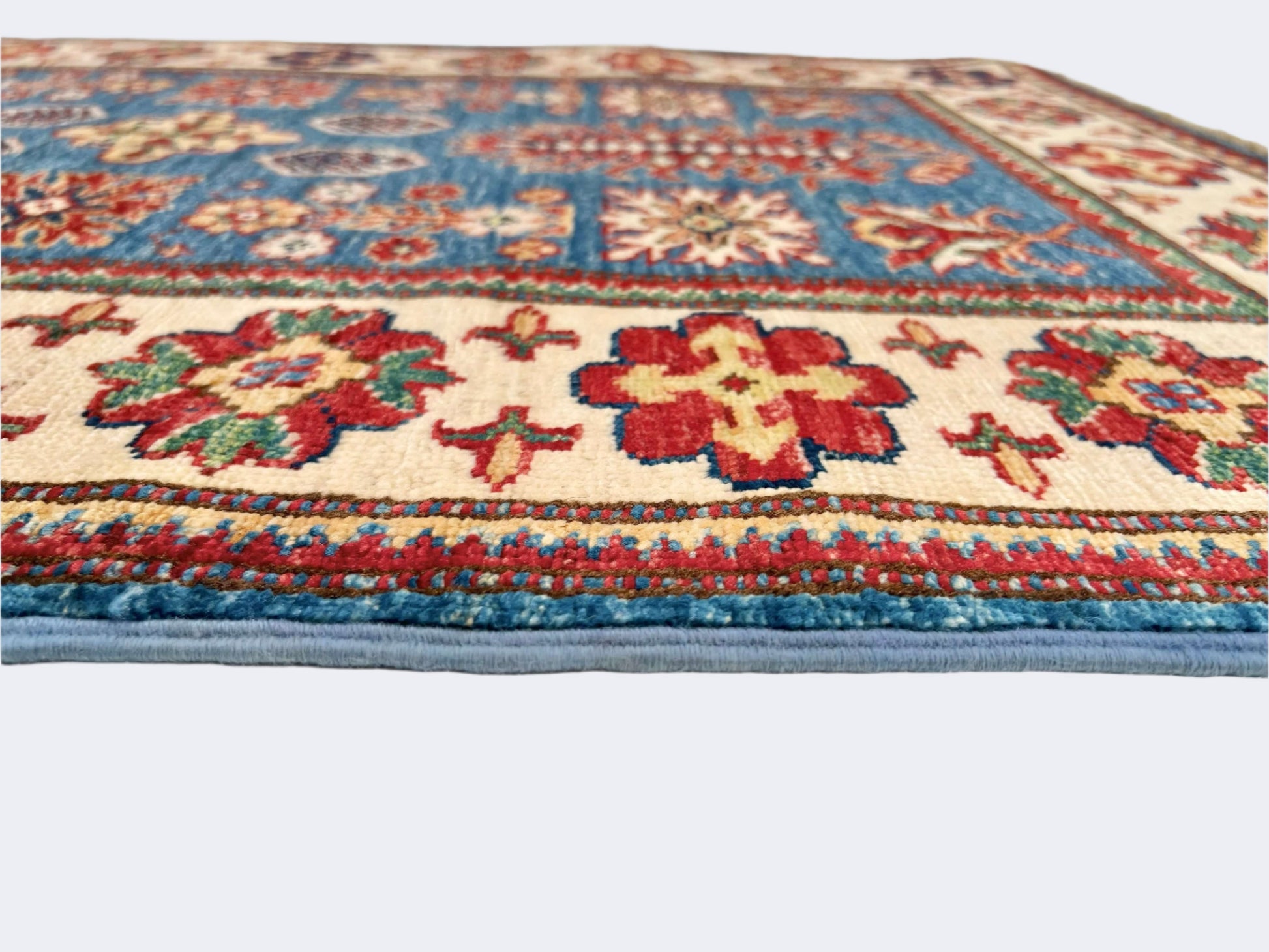 Super Kazak (2'08"x4'00") denim blue/ivory - Nuvé