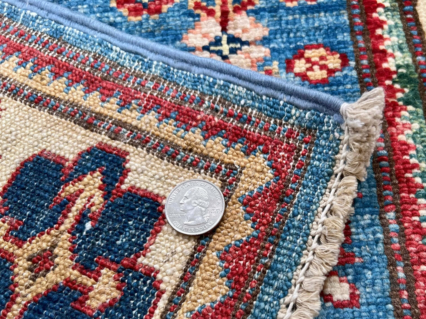 Super Kazak (2'08"x4'00") denim blue/ivory - Nuvé