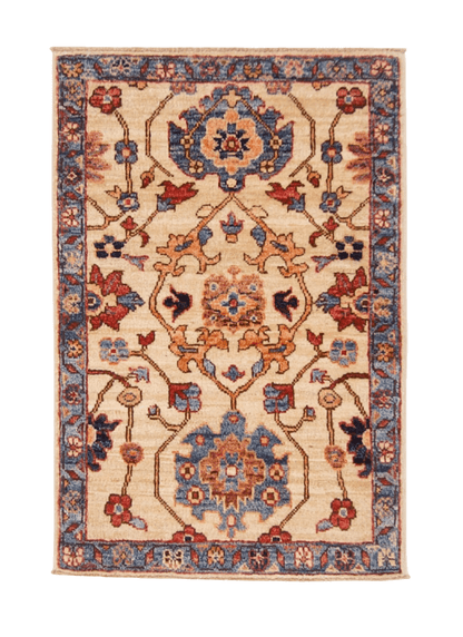 Afghan Ariana (2'00"x3'00") ivory/blue - Nuvé