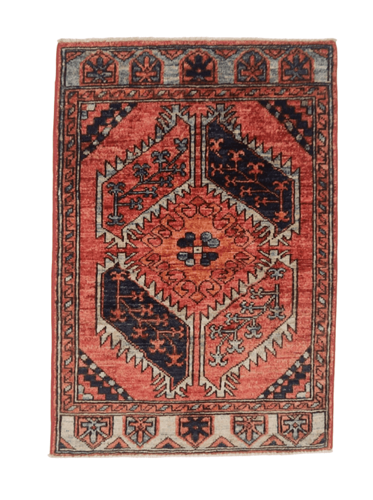 Afghan Ersari Turkomen (2'01"x3'01") red/blue - Nuvé