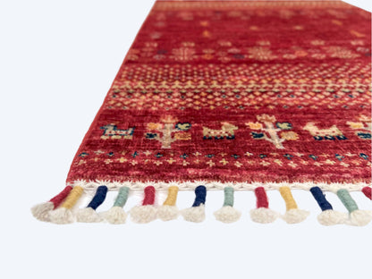 Afghan Gabbeh (1'11"x3'01") red - Nuvé