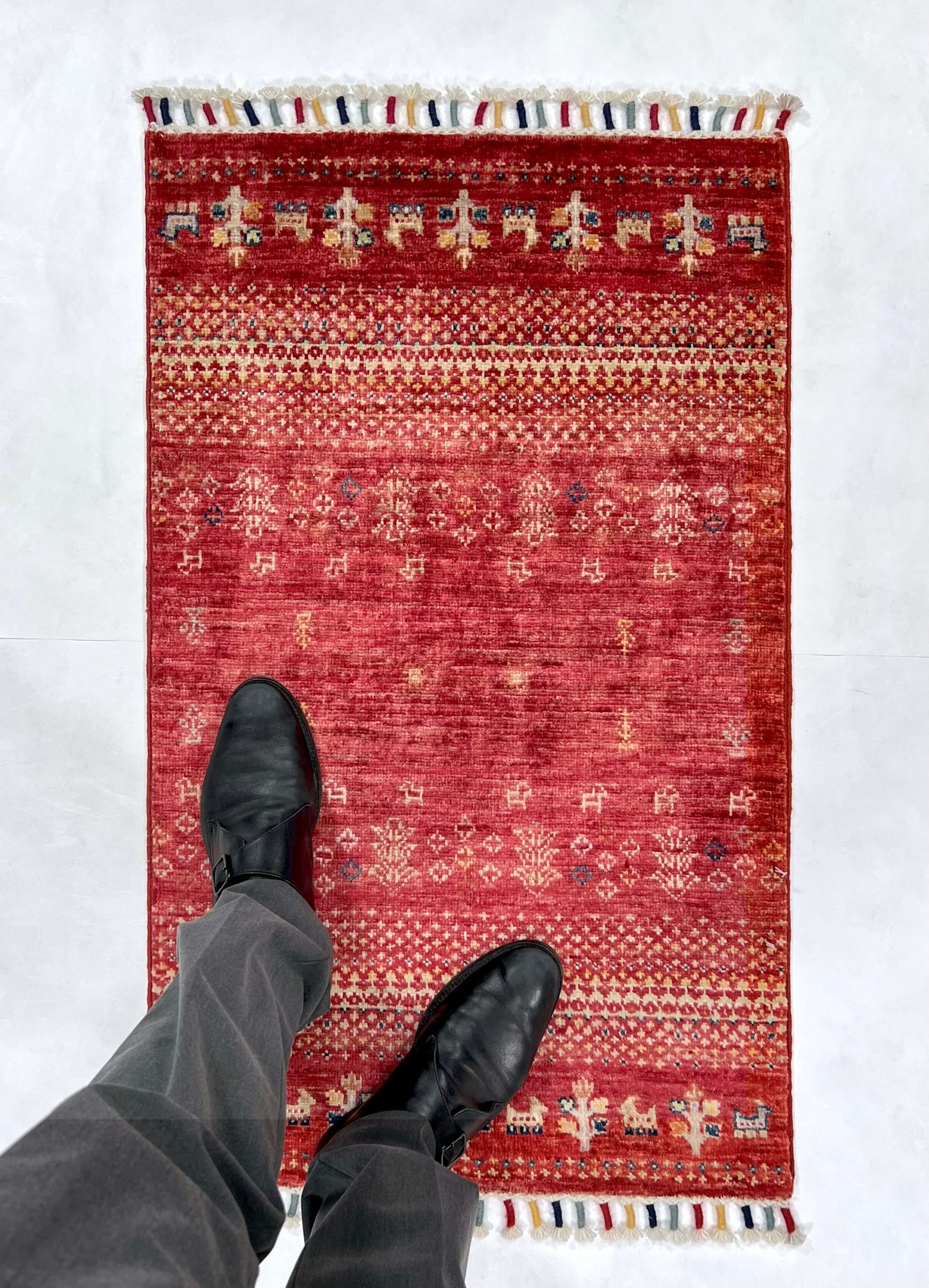 Afghan Gabbeh (1'11"x3'01") red - Nuvé