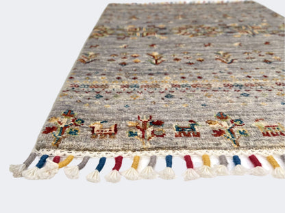 Afghan Gabbeh (2'00"x2'07") light gray - Nuvé