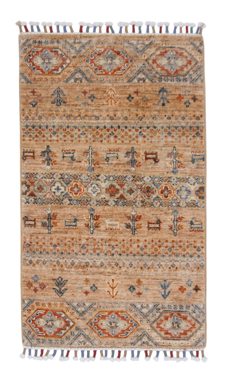 Afghan Gabbeh (2'00"x3'02") adobe/multicolor - Nuvé