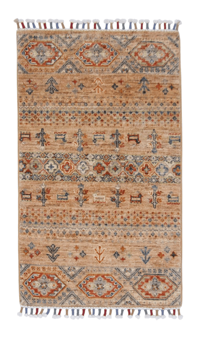 Afghan Gabbeh (2'00"x3'02") adobe/multicolor - Nuvé