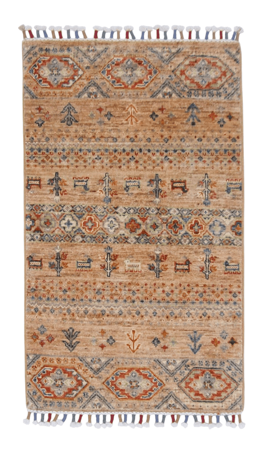 Afghan Gabbeh (2'00"x3'02") adobe/multicolor - Nuvé