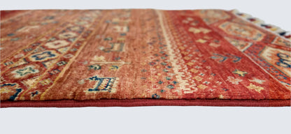 Afghan Khorjin-Gabbeh (2'00"x2'10") red/multicolor - Nuvé