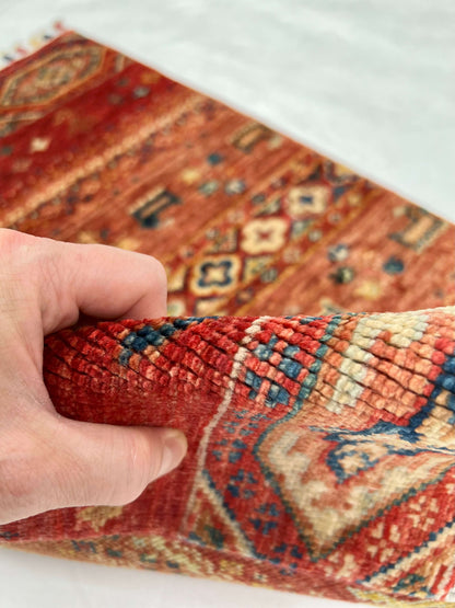 Afghan Khorjin-Gabbeh (2'00"x2'10") red/multicolor - Nuvé