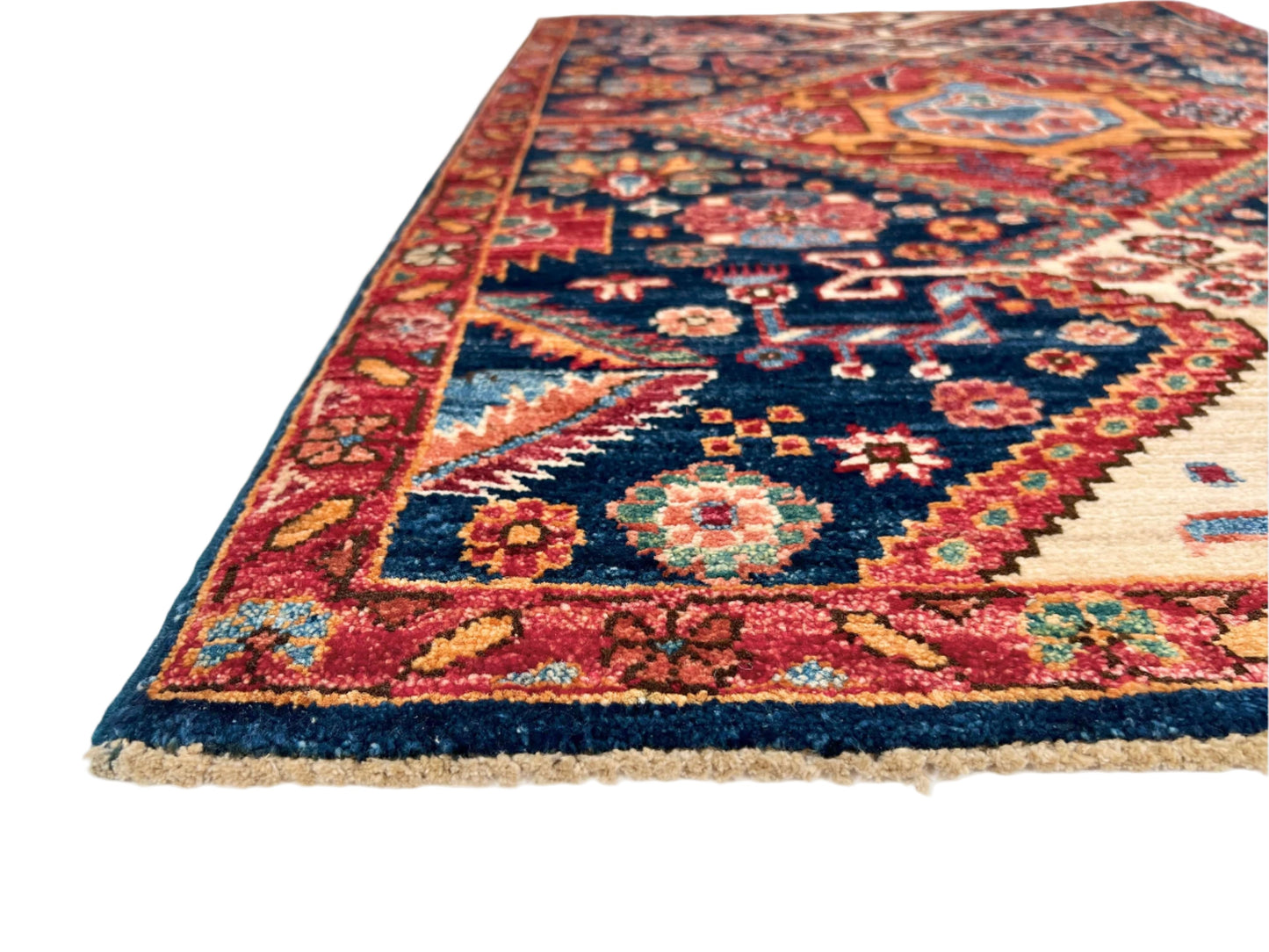 Afghan Qashqai (2'08"x3'10") blue/red - Nuvé