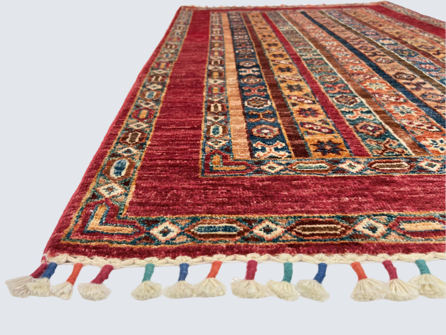Afghan Shawl (2'09"x4'03") red/multicolor - Nuvé