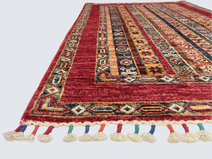Afghan Shawl (2'09"x4'03") red/multicolor - Nuvé