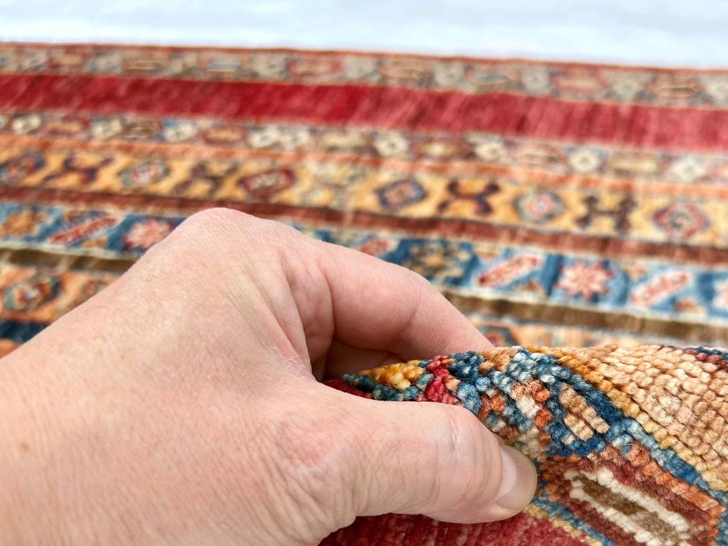 Afghan Shawl (2'09"x4'03") red/multicolor - Nuvé