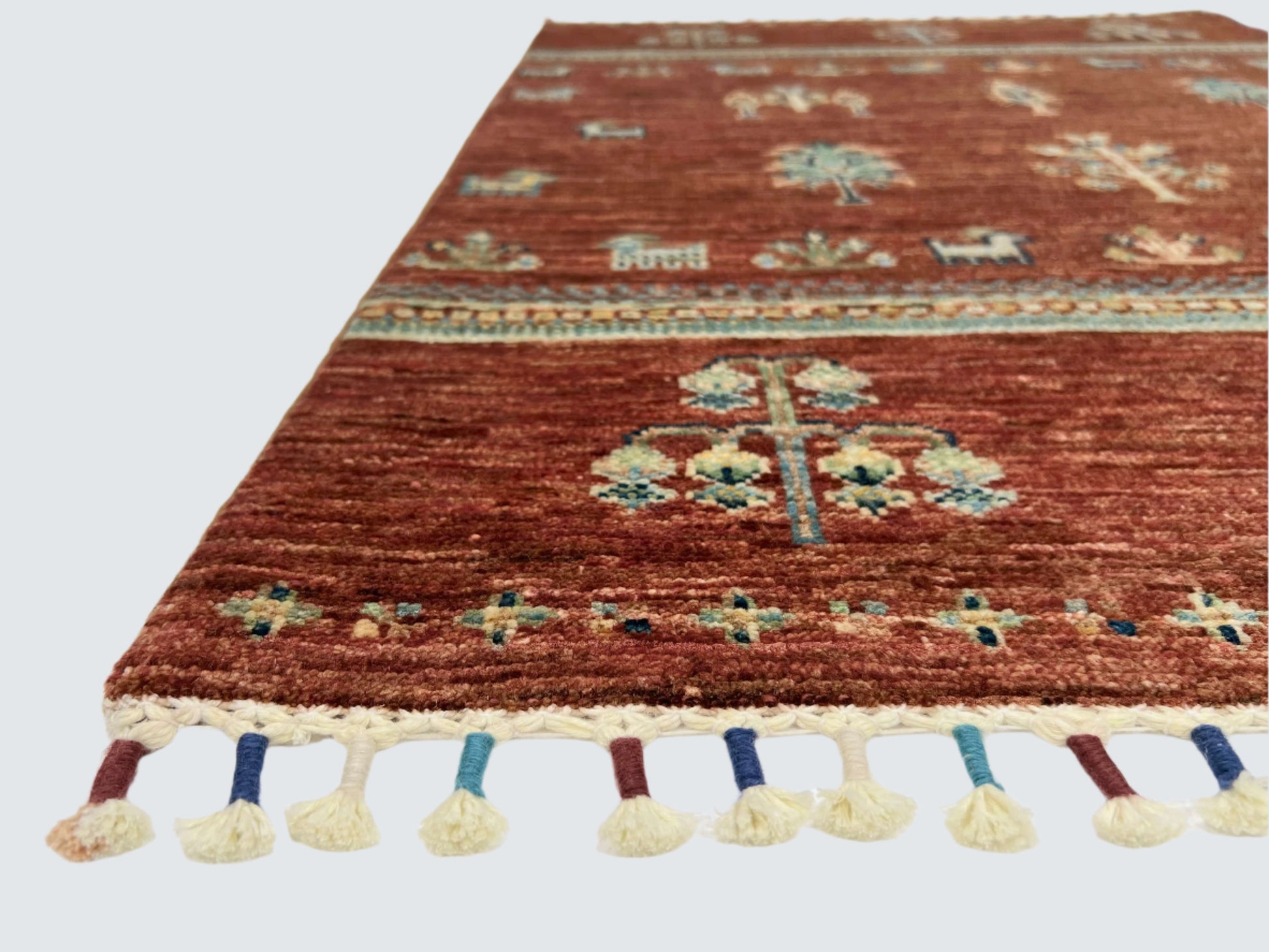 Afghan Gabbeh (2'08"x3'08") brown/teal - Nuvé