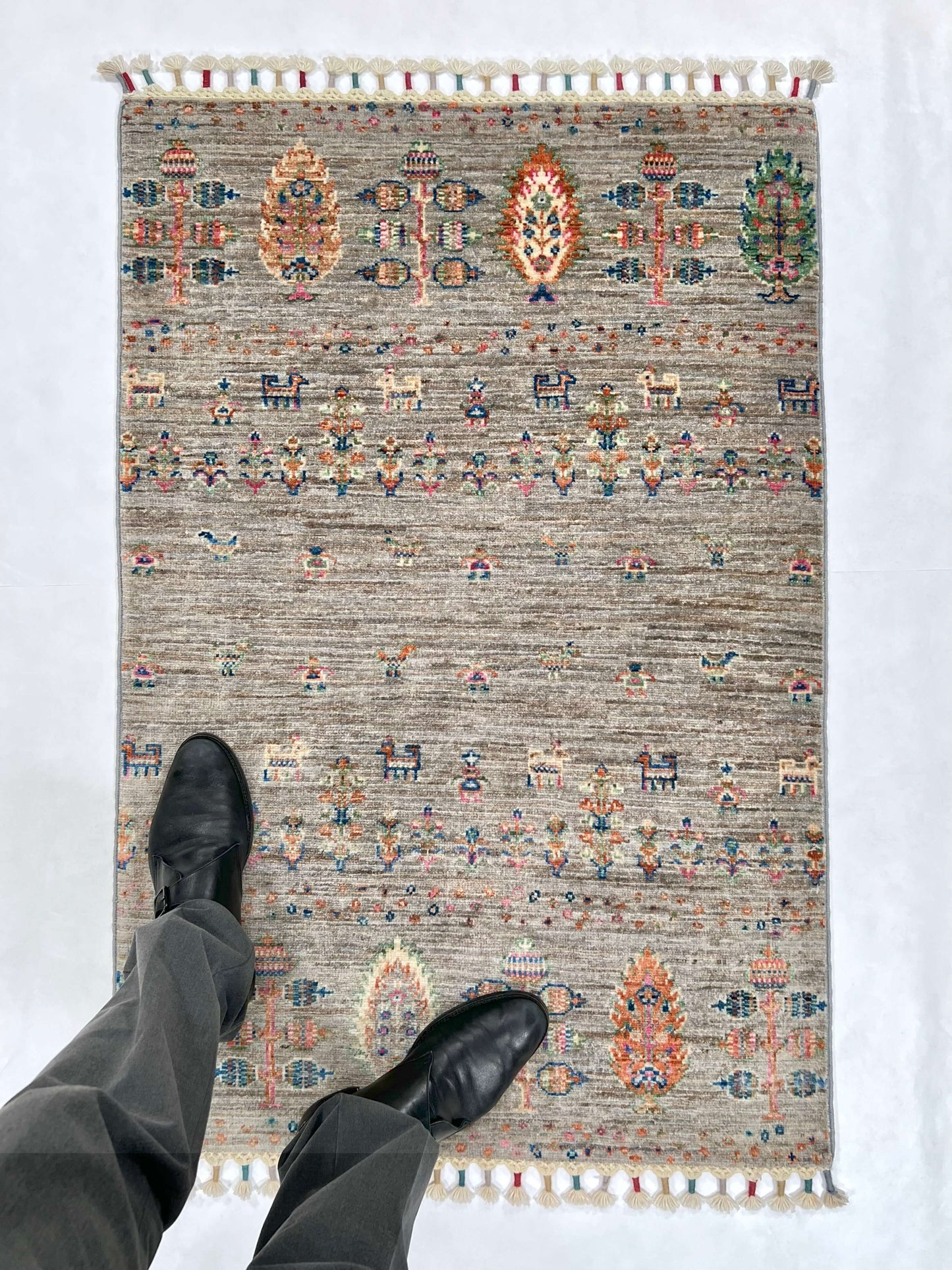 Afghan Gabbeh (2'07"x3'09") light gray - Nuvé