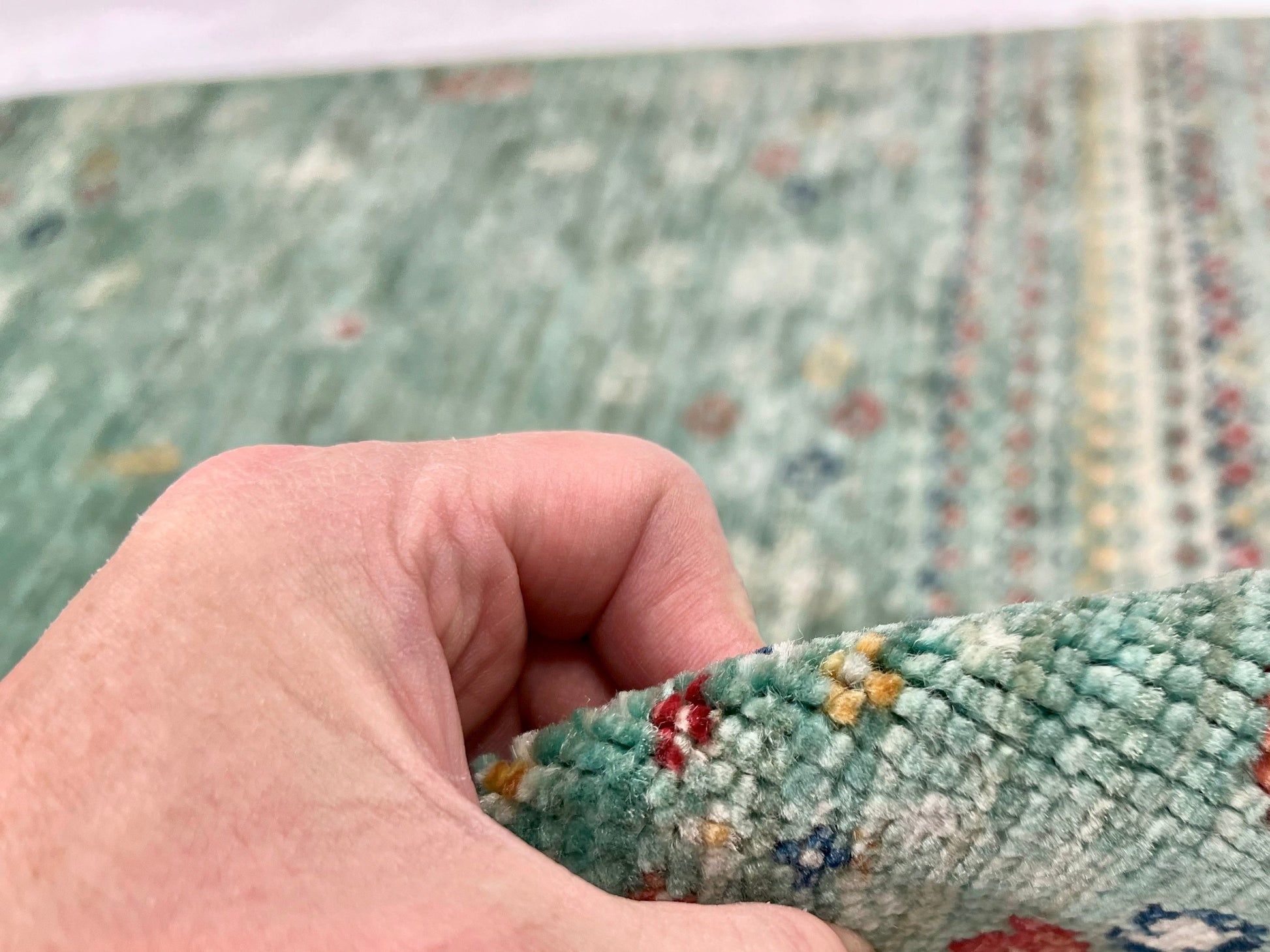 Afghan Gabbeh (2'07"x3'10") light green - Nuvé