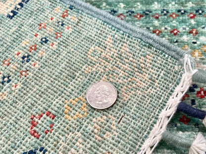 Afghan Gabbeh (2'07"x3'10") light green - Nuvé
