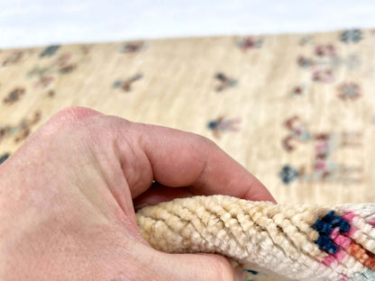 Afghan Gabbeh (2'08"x4'00") ivory/pastel - Nuvé