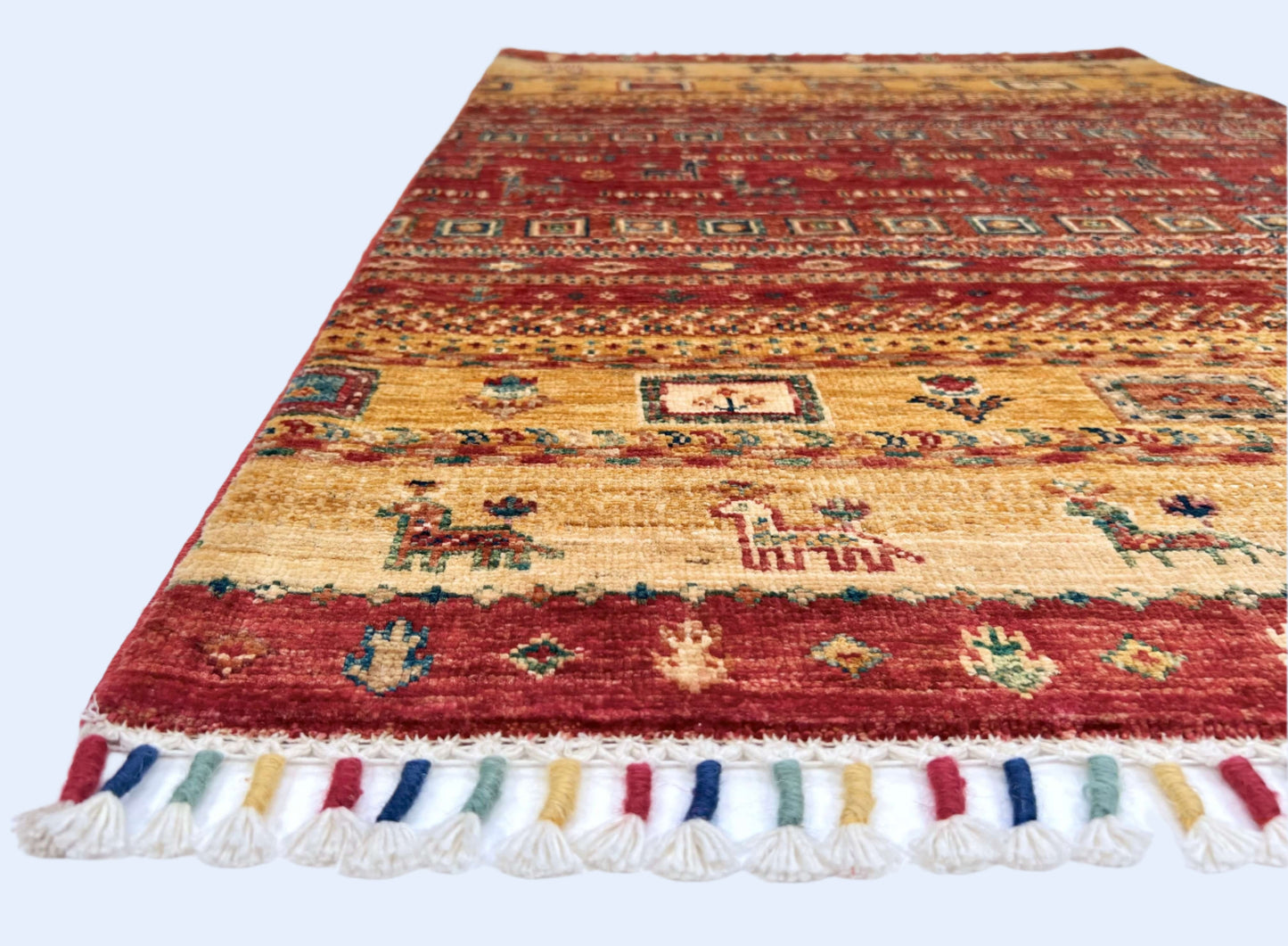 Afghan Khorjin-Gabbeh (2'08"x3'09") rust/gold - Nuvé
