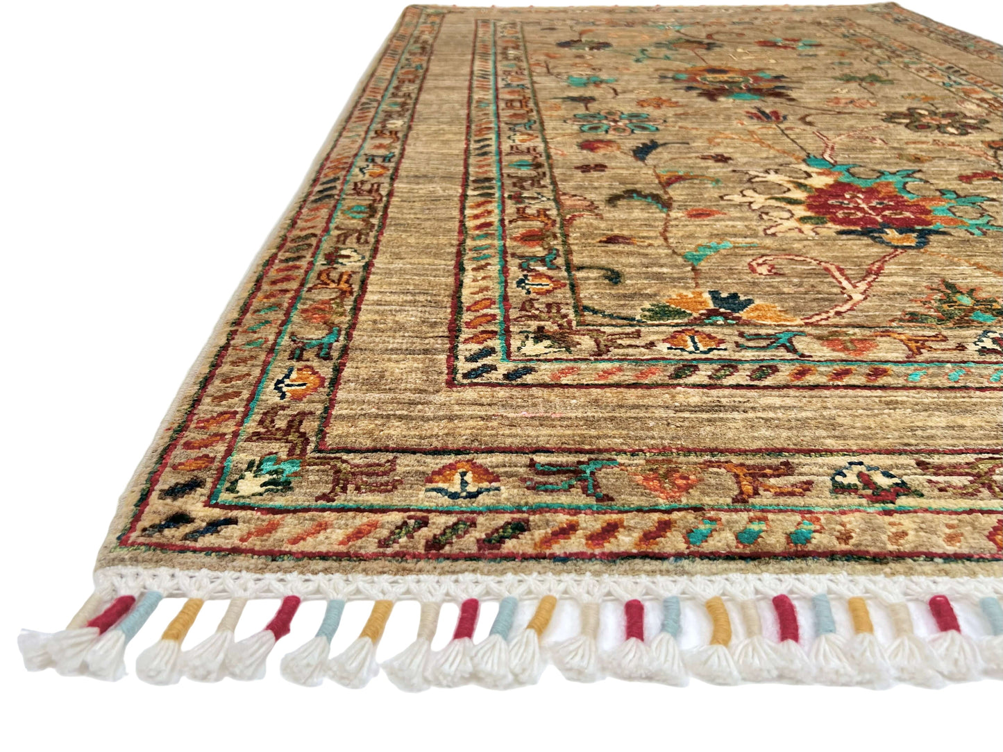 Khorjin (3'03"x4'11") camel/turquoise - Nuvé