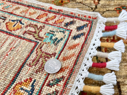 Khorjin (3'03"x4'11") camel/turquoise - Nuvé