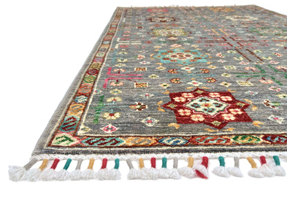 Afghan Khorjin (3'04"x5'00") gray/pastel - Nuvé