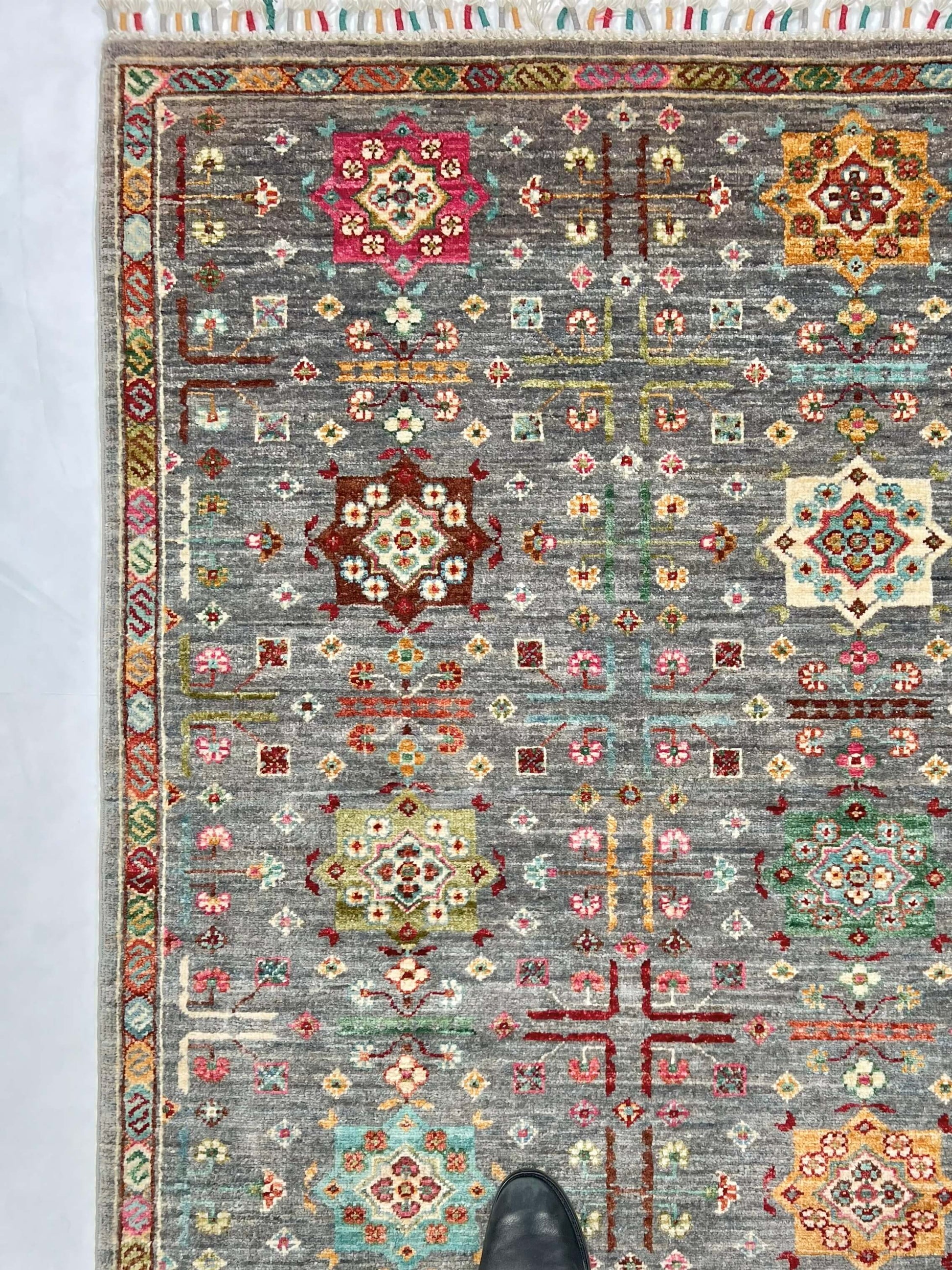 Afghan Khorjin (3'04"x5'00") gray/pastel - Nuvé