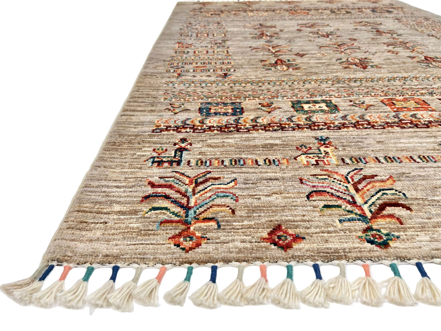 Afghan Khorjin (3'04"x5'00") silver/multicolor - Nuvé