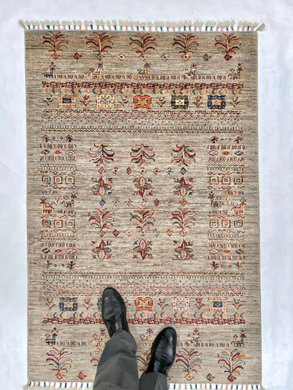 Afghan Khorjin (3'04"x5'00") silver/multicolor - Nuvé
