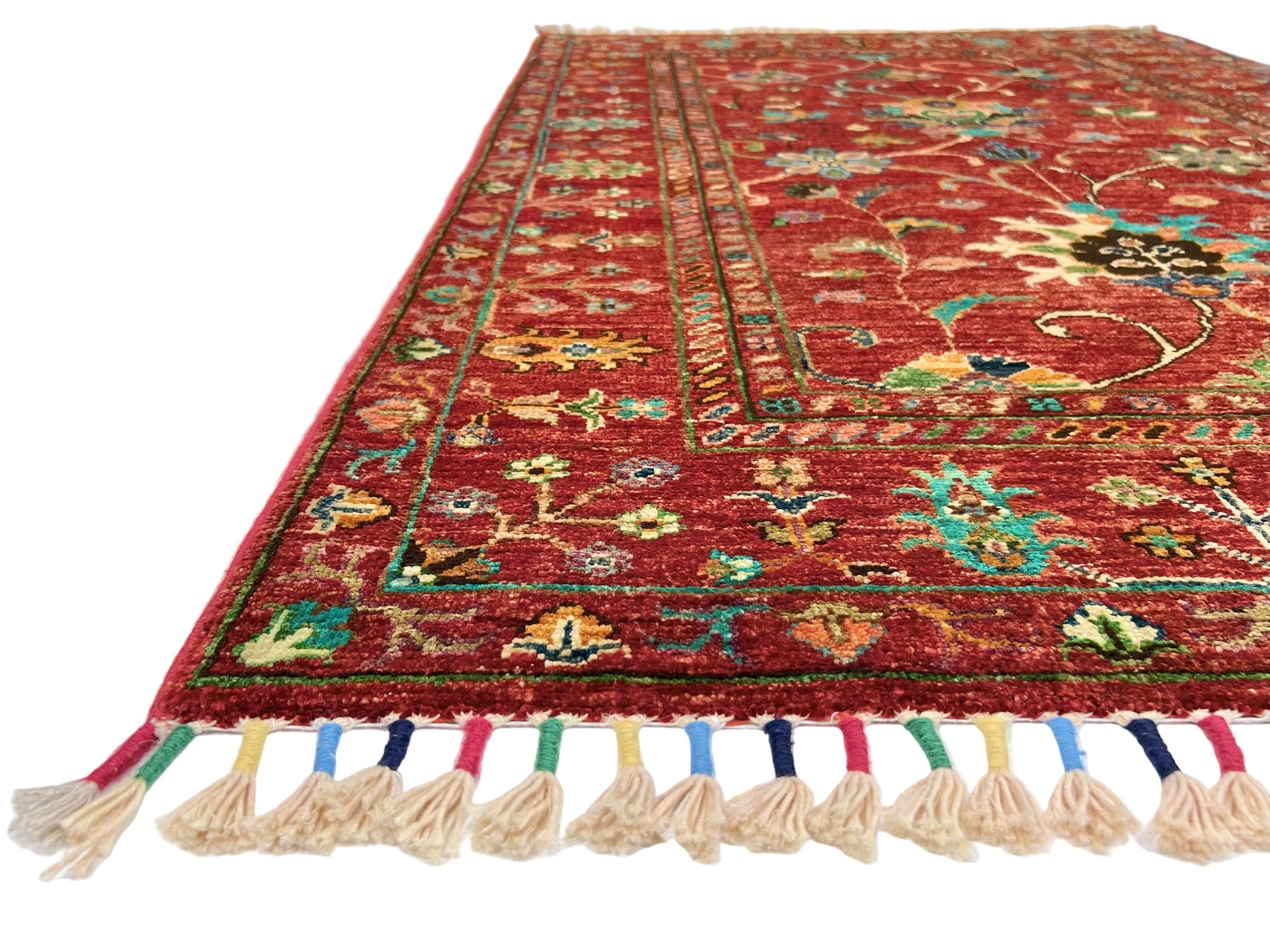 Afghan Aryana (3'04"x5'00") red/turquoise - Nuvé