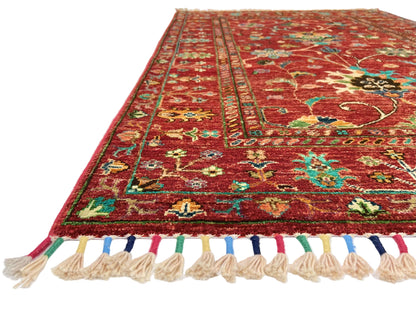 Afghan Aryana (3'04"x5'00") red/turquoise - Nuvé