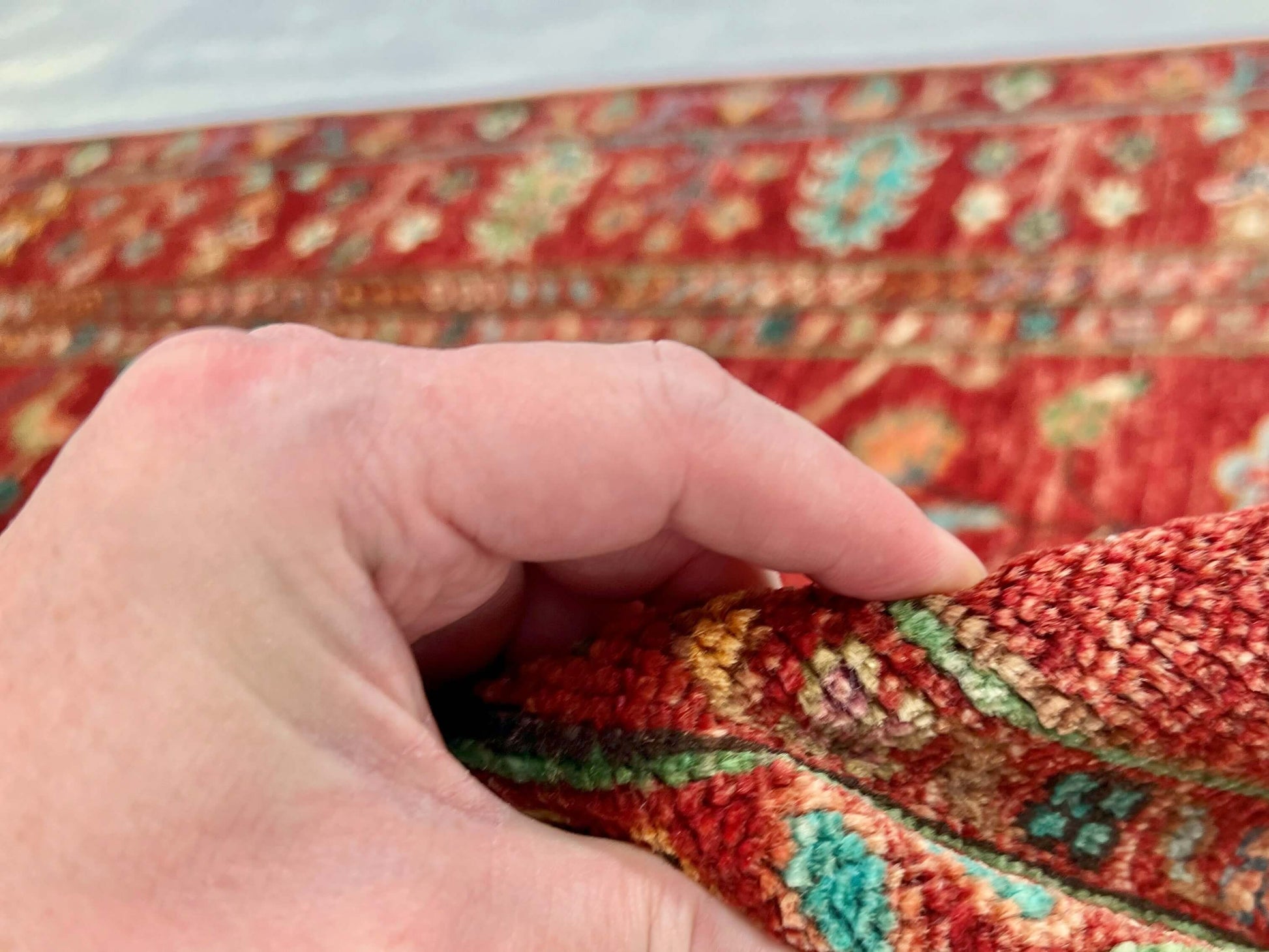 Afghan Aryana (3'04"x5'00") red/turquoise - Nuvé